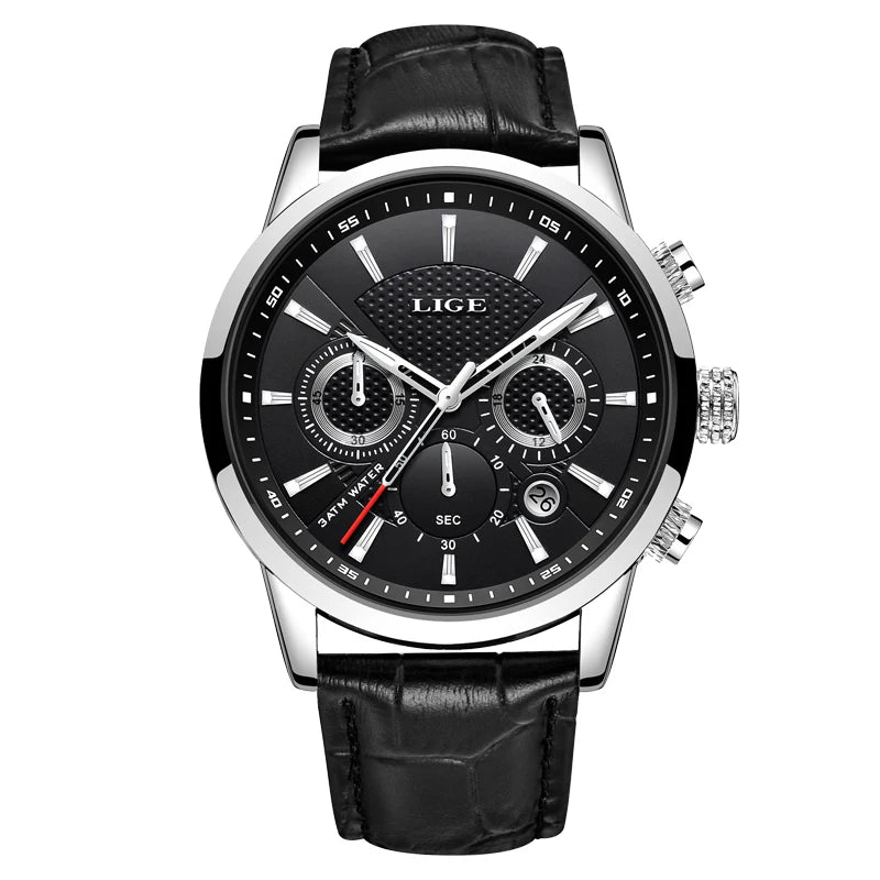 2024 LIGE Top Luxury Mens Watch Casual Business Quartz Watches Men Fashion Leather Wristwatch Waterproof Male Clock Reloj Hombre - TAVEN System LLC