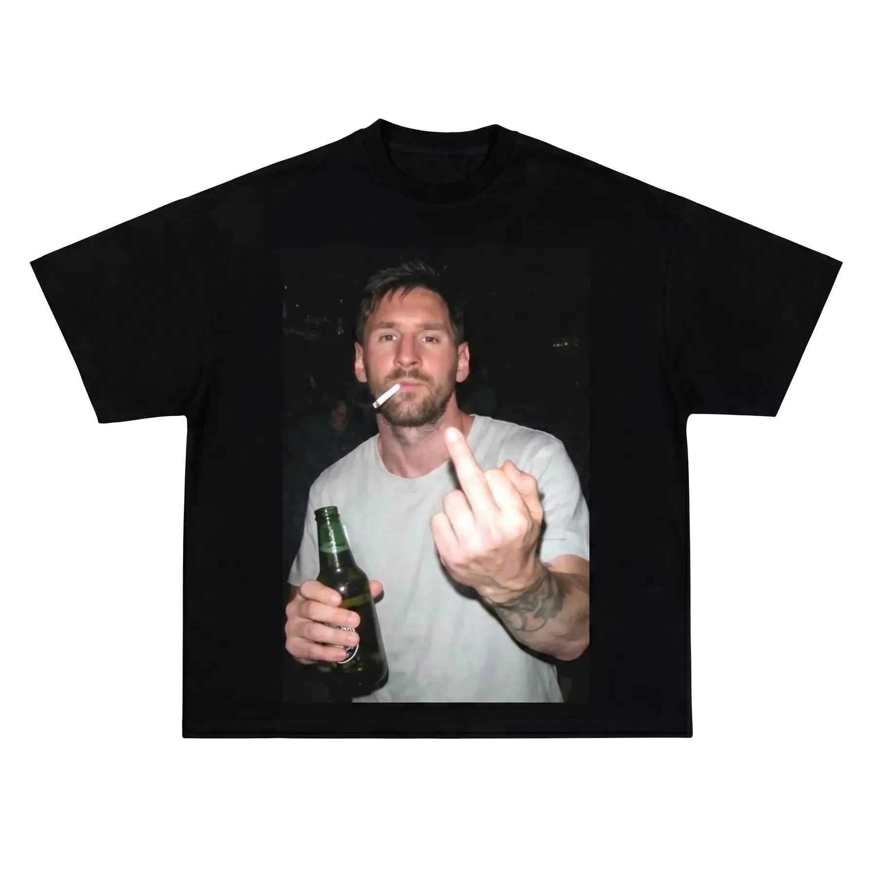 Lionel Messi "Off-Duty Fun" Graphic 100% Cotton Short-Sleeve T-Shirt – Printed Graphic Tee, Hip-Hop Style (Perfect Gift for Fans) – New Summer Release TAVEN System LLC