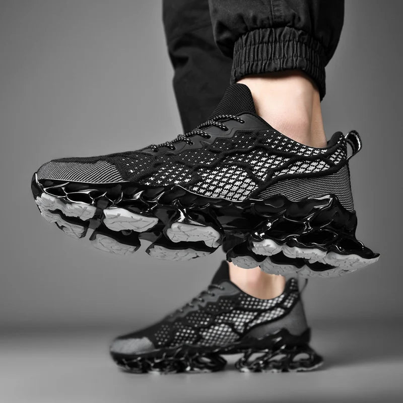 Men Flyknit Sneakers Breathable Lightweight Casual Running Shoes