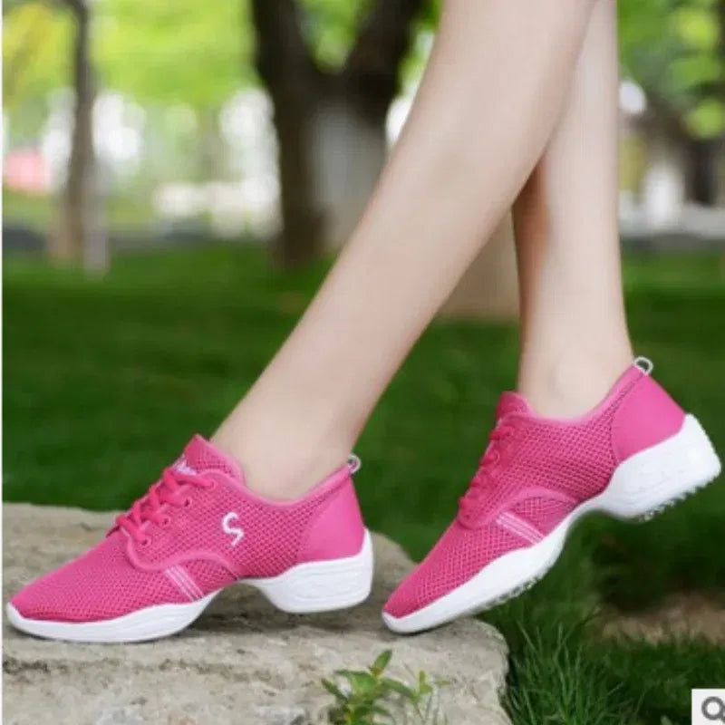 Color: Gold, Shoe Size: 38 - Lightweight Sneakers Fashion Sports Feature Soft Outsole Breathable Running Modern Dance Shoes Sneakers for Woman Practice Shoes bibady
