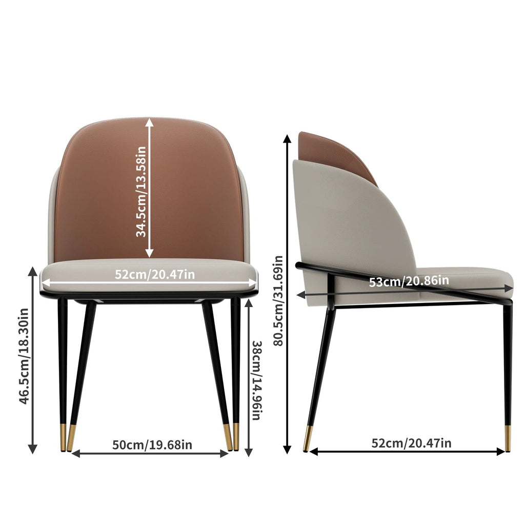 Modern Faux Leather Dining Chairs Set of 2 with Wood Backrest TAVEN System LLC