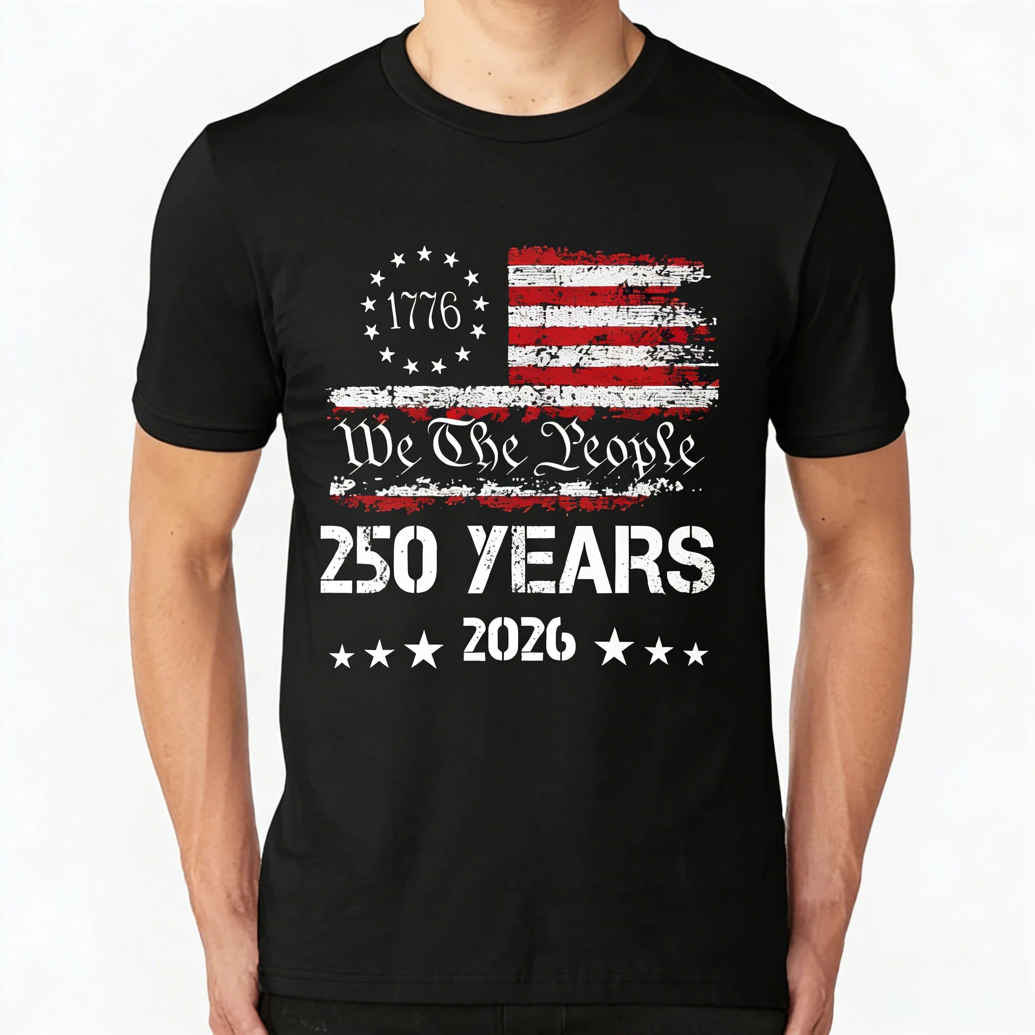 Independence Day 250th Anniversary 100% Cotton Men Women 2026 Summer Harajuku Style Men's Short Sleeve Fashion O-neck Tshirt TAVEN System LLC