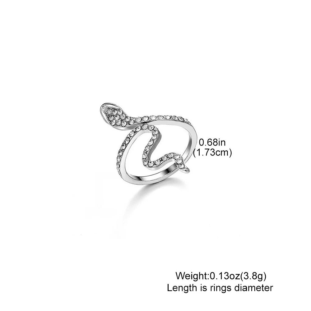 Stainless Steel Open Snake Ring for Women Girls Gothic Punk Adjustable Animal Ring Personality Accessories Fashion Jewelry Gifts TAVEN System LLC