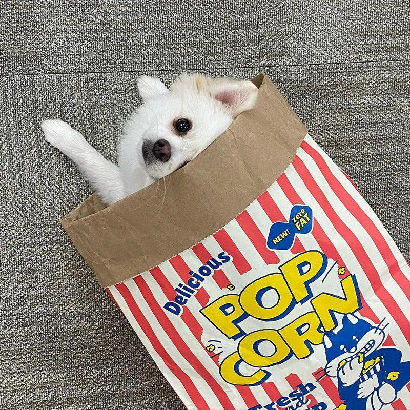 Creative Cute Hidden Food Pet Cat and Dog Kraft Paper Popcorn Paper Bag Puzzle Decompression Sound chew Dog Toy TAVEN System LLC