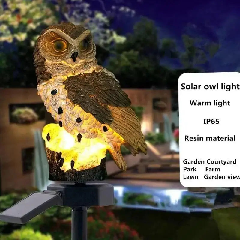 New 1 Pcs Decor Owl Lights Outdoor Solar Powered Lawn Floor Lamp Waterproof Landscape Lighting Pathway LED Animal Lantern
