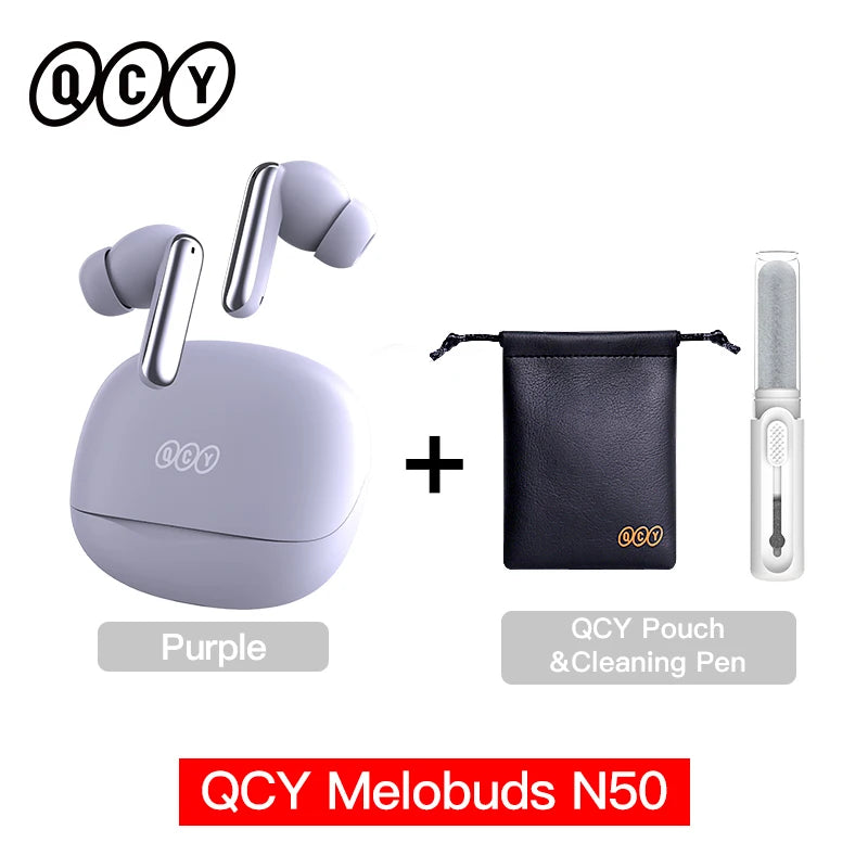 QCY Melobuds N50 ANC Bluetooth 5.4 Wireless Earphones Active Noise Cancellation 6 Mics Clear Call Earbuds Multipoint Connection TAVEN System LLC