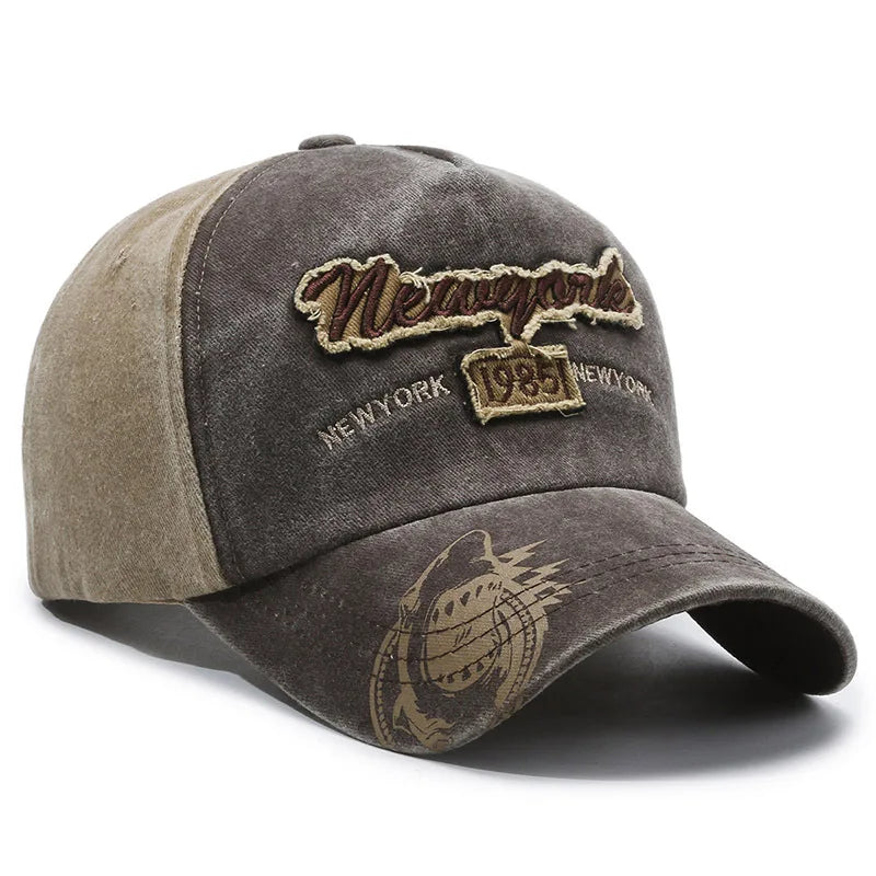 Washed Cotton Baseball Cap Retro Sun Hat Adjustable Cap TAVEN System LLC