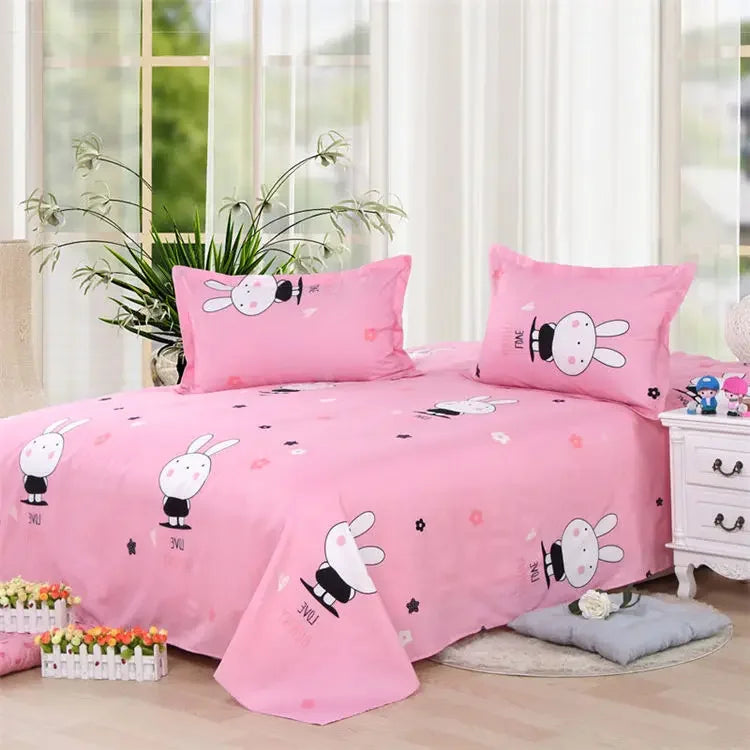 Queen Size Bed Sheet Single Soft Brushed Cotton Bedding Rustic Design All Seasons Breathable 1.6m Double Bed Sheet TAVEN System LLC