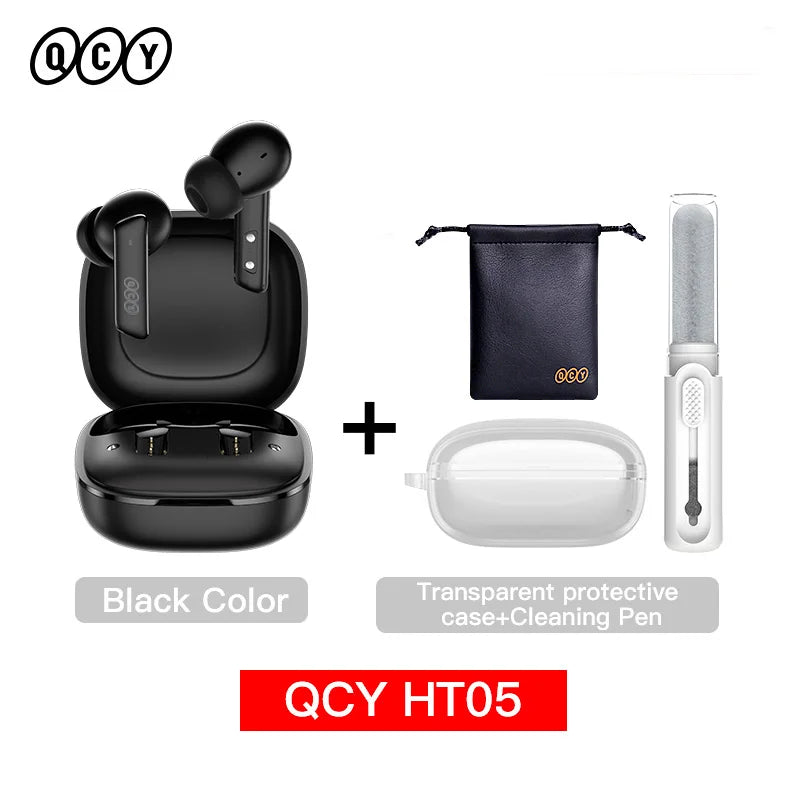 QCY HT05 ANC Wireless Earphone 40dB Noise Cancelling Bluetooth 5.2 Headphone 6 Mic ENC HD Call TWS Earbuds Transparency Mode TAVEN System LLC