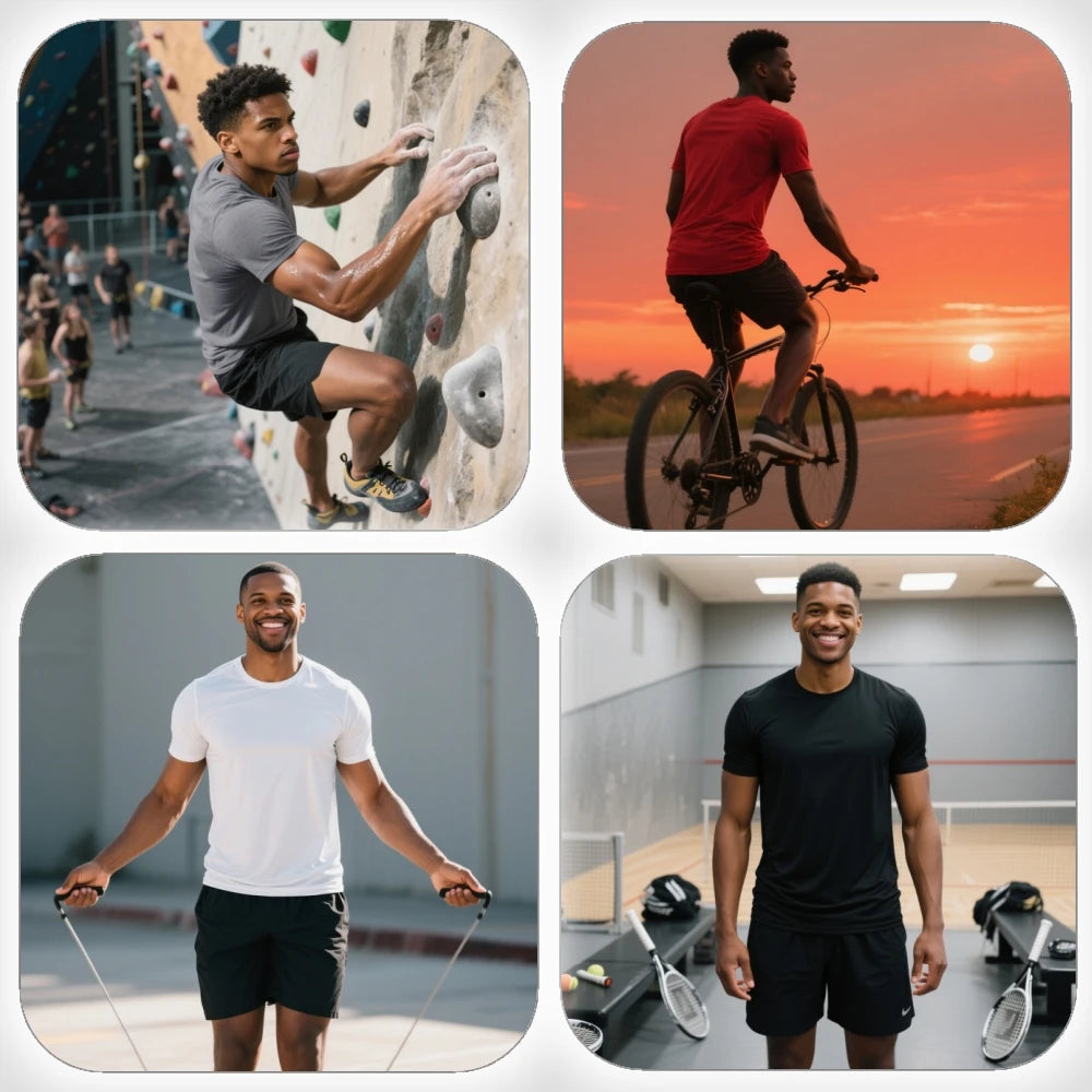 5Pcs Men's Quick Dry Basic Short Sleeve Gym Running Street Outdoor Exercise Sport Shirt Tops Lightweight TAVEN System LLC