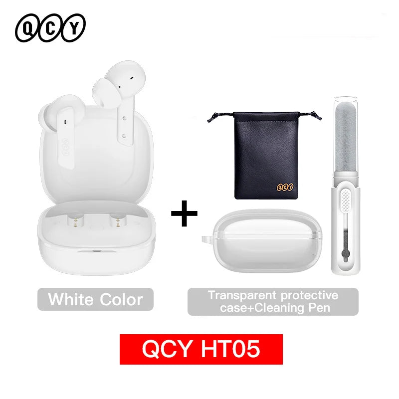 QCY HT05 ANC Wireless Earphone 40dB Noise Cancelling Bluetooth 5.2 Headphone 6 Mic ENC HD Call TWS Earbuds Transparency Mode TAVEN System LLC