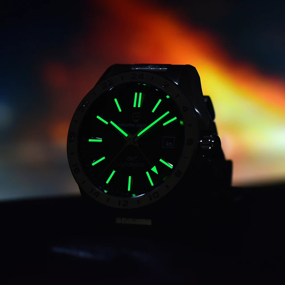 2024 New PAGANI DESIGN 40MM Men Mechanical Watches Top Brand Sapphire Glass GMT Watch 100M Waterproof Automatic Watch for Men - TAVEN System LLC