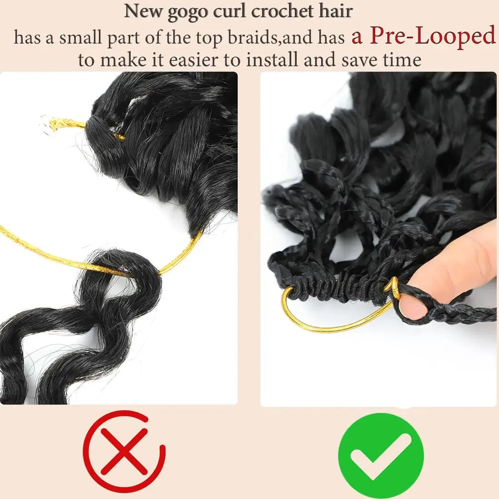 Color: GRAY, Stretched Length: 12inches, Bulk Buy: 3Pcs/Lot - Box Gogo Curl Crochet Hair for Black Women Pre looped Short Ocean Wave Crochet Hair Water Wave Beach Curl Crochet Braiding Hair Taven
