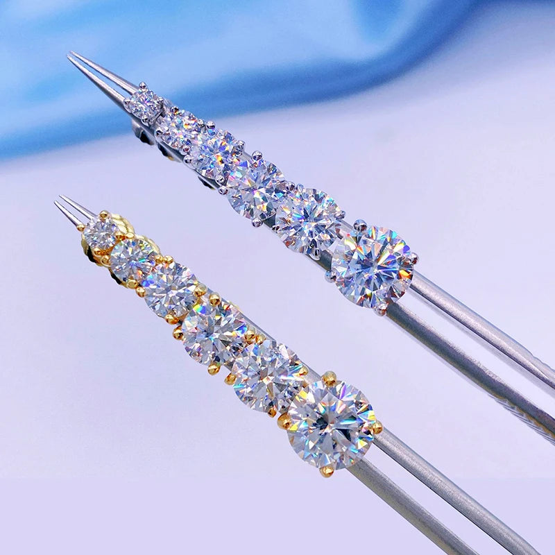 Real 0.1-3CT Test Passed Moissanite Diamond Stud Earrings for Women S925 Silver Platinum Plated Bride Wedding GRA Fine Jewelry TAVEN System LLC