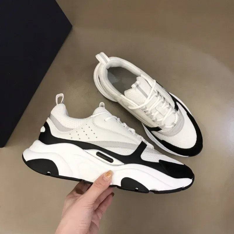 Color: Beige, Shoe Size: 37 - 2025 new B22 sports and leisure thick soled fashionable retro breathable men's and women's height increasing casual shoes NoEnName_Null