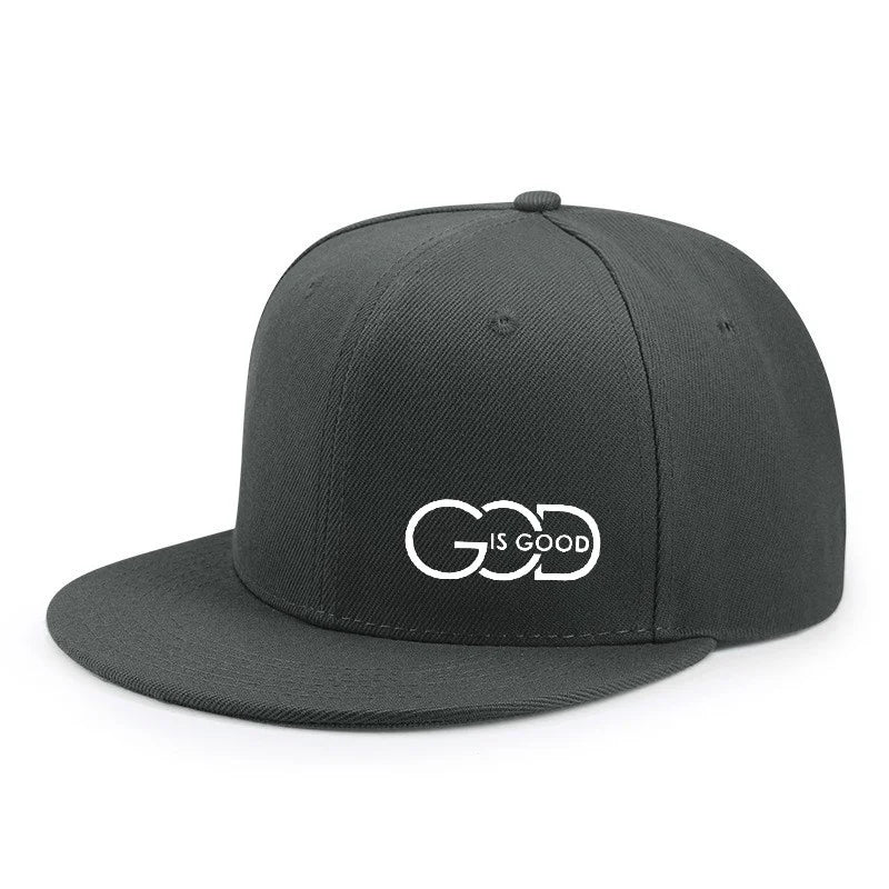 God Is Good Snapback Cap Black Flat Brim Adjustable Baseball Hat
