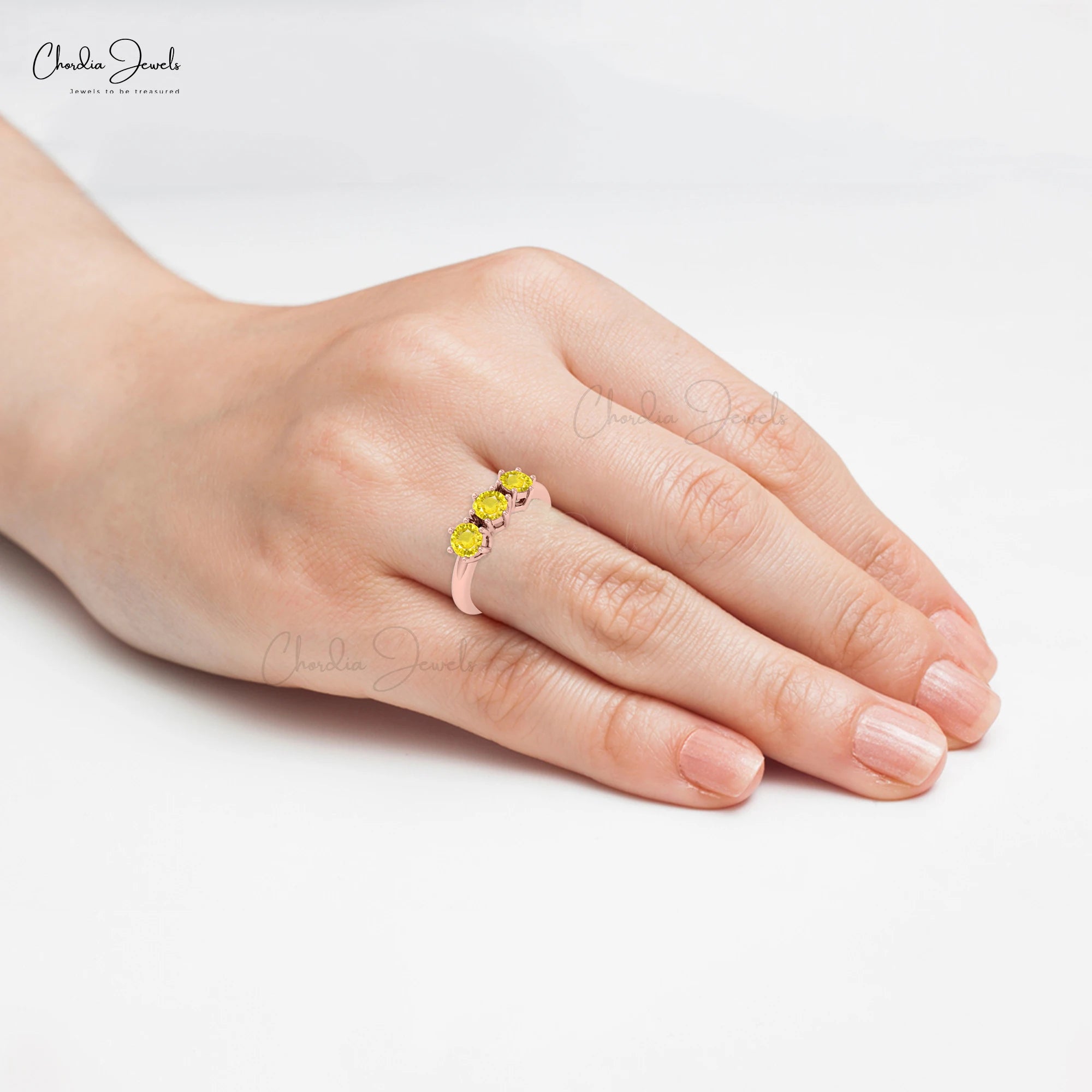 Trending Products to Sell Natural 0.75 Ct Prong Set Yellow Sapphire Gemstone Ring in 14k Fine Rose Gold Engagement Band Bulk Lot TAVEN System LLC