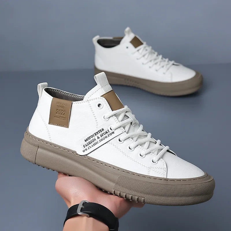 Sneakers Fashion Man Leather Men's Flat Shoes Height Increasing Shoes Lace-Up High Quality Men Sneakers for Men Luxury 2024 TAVEN System LLC