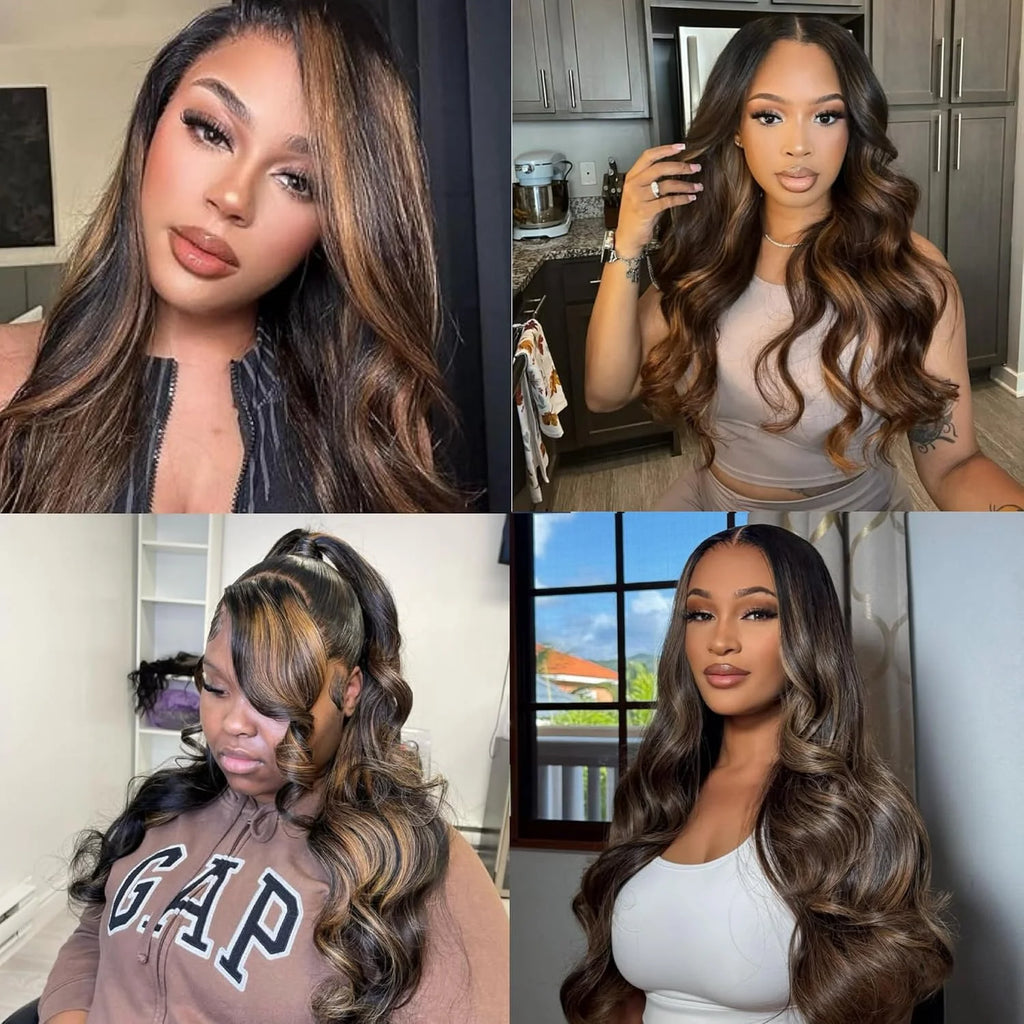 Highlight Body Wave V Part Human Hair Wig