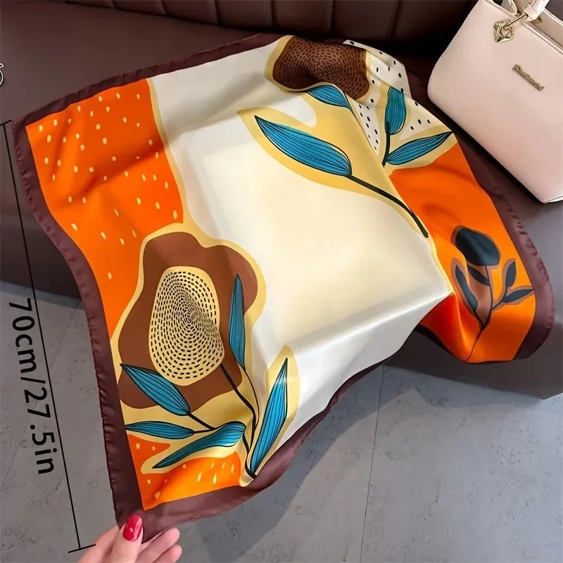 70cm Polka Dot Printed Silk Scarf Women Simulated Silk Elegant and Versatile Headwear Bag Accessories Clothing Square Scarf TAVEN System LLC