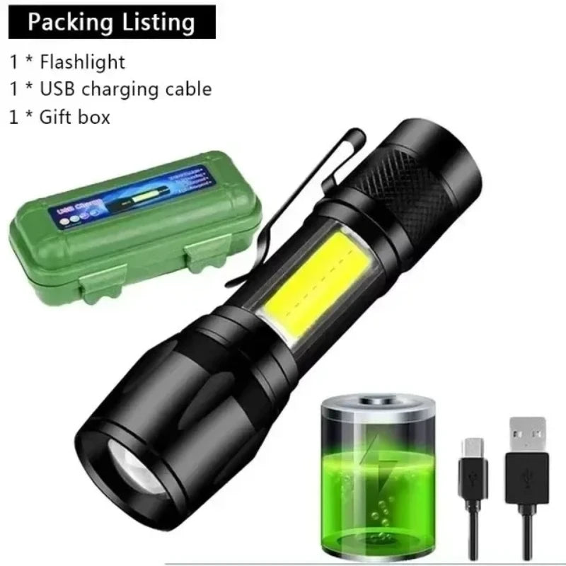 100000LM Super Bright Flashlight Type-C Rechargeable LED Torch Long Range Tactical Lamp for Outdoor Waterproof Camping Lantern TAVEN System LLC