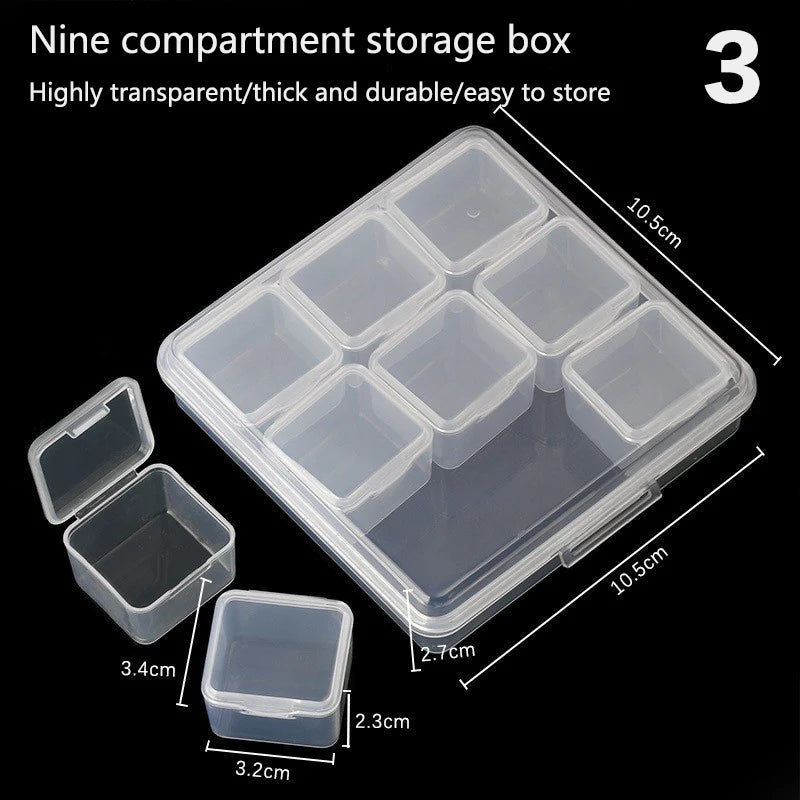1/6/9/15/30Grids DIY Diamond Jewelry Storage Box Grids Clear Nail Art Rhinestones Tools Beads Display Storage Case Organizer Box TAVEN System LLC