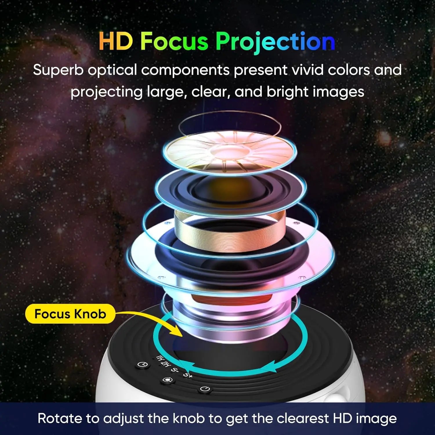 Galaxy Projector for Bedroom, HD Image Star Projector, Adjustable Galaxy Light Knob, 13 Film Discs, Planetarium Projector for Ki TAVEN System LLC
