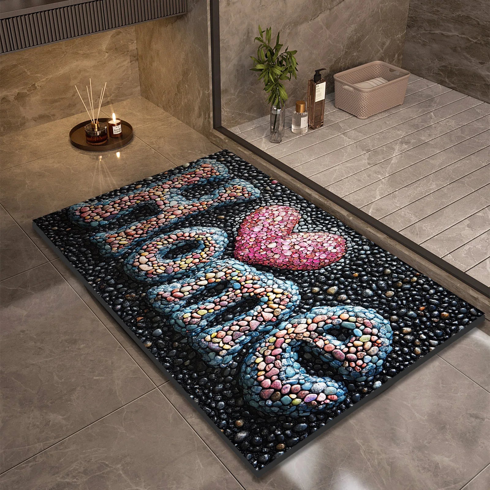 Stone Design Diatomite Bath Mat Bathroom Non-slip Shower Foot Mats Absorbent Quick Dry Toilet Rugs Carpet Doormat Washable TAVEN System LLC