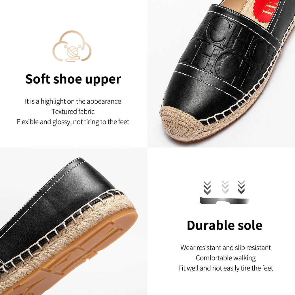 Women Beach Flats Anti-Slip Hemp Sole Slip On Shoes TAVEN System LLC