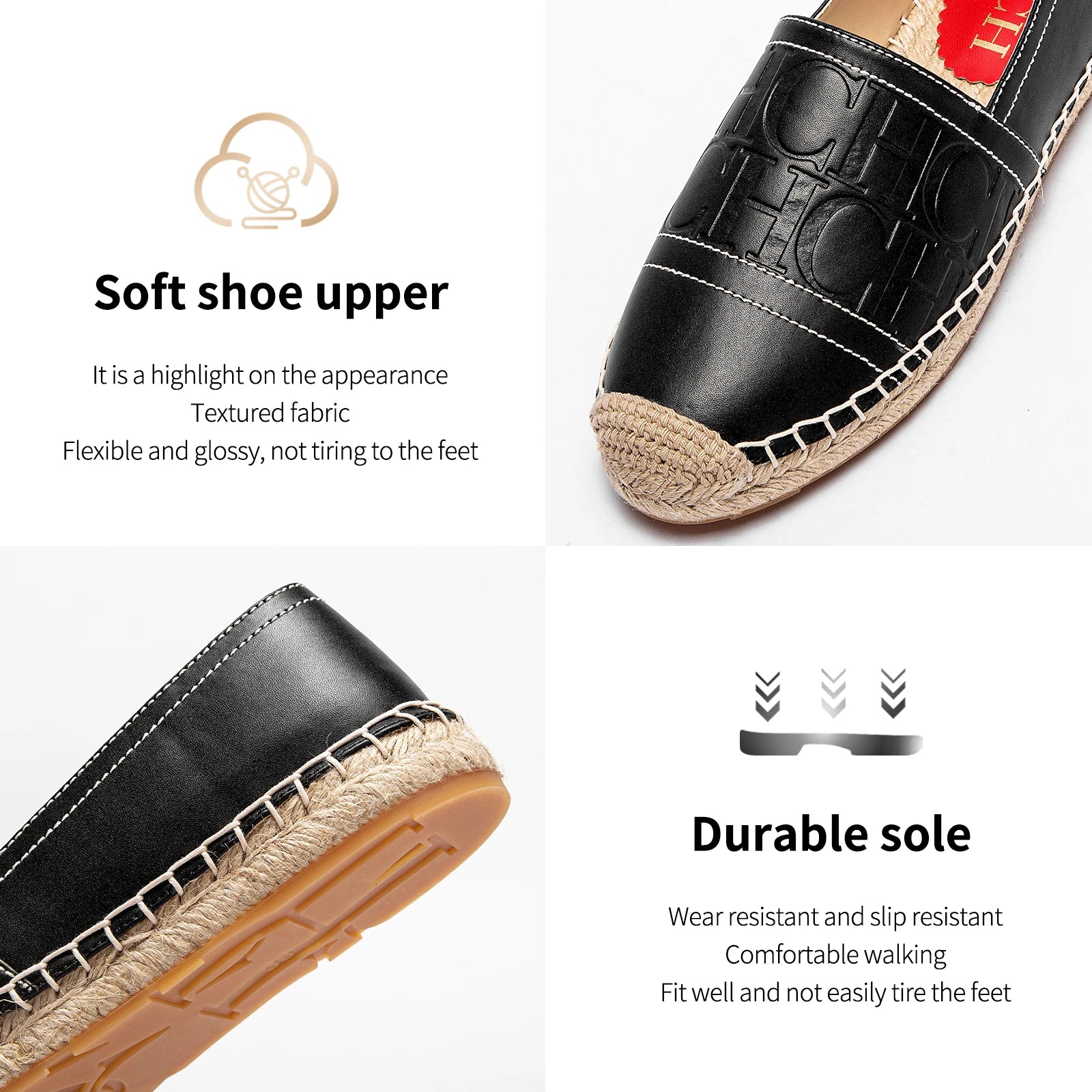 Women Beach Flats Anti-Slip Hemp Sole Slip On Shoes TAVEN System LLC