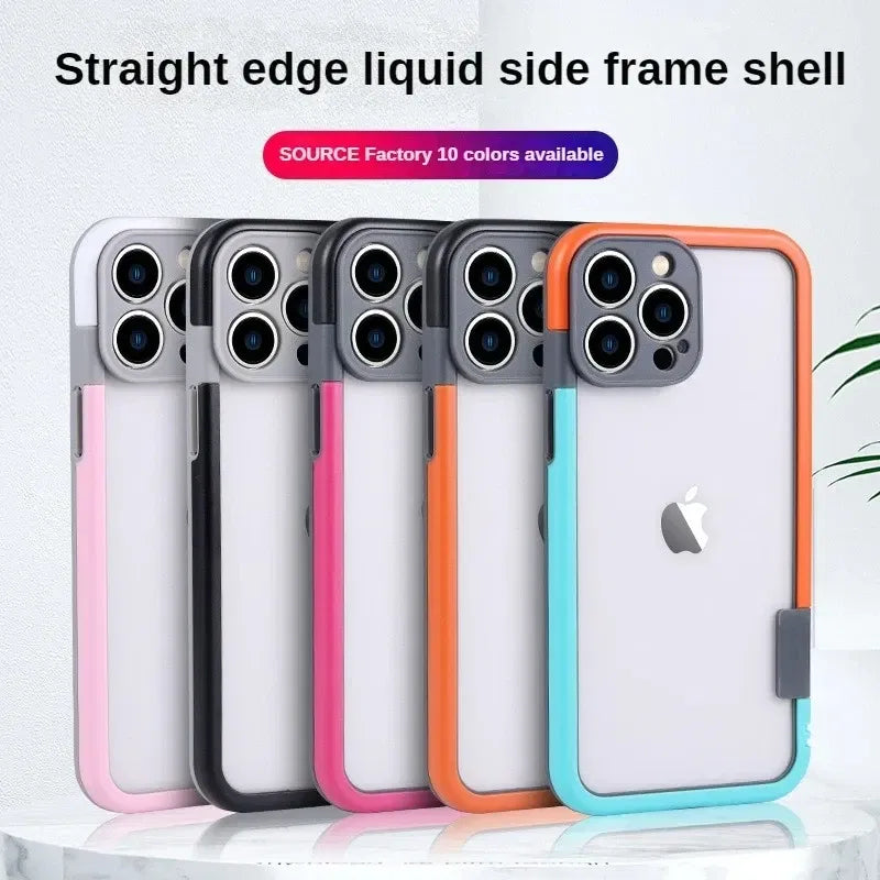 Color: SKY BLUE, Ships From: CHINA, Material: Microfiber - Better Heat Dissipation Dual Color Bumper Border Soft Phone Case For iPhone 17 16 15 14 13 12 11 Pro Max 7 8 Plus XS XR AEVYVKV