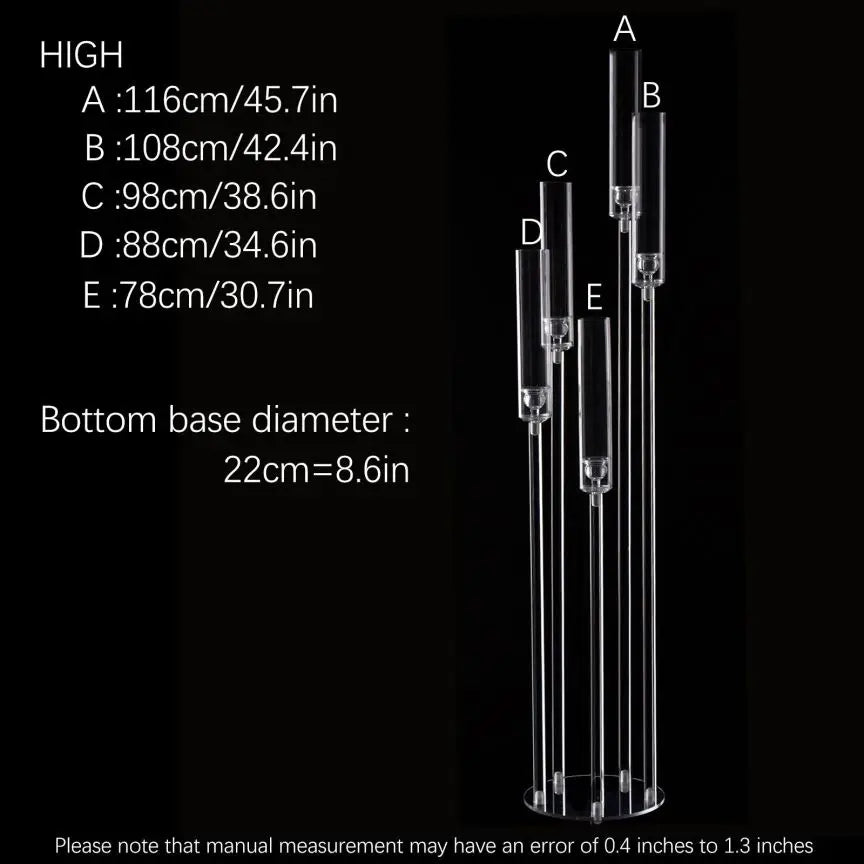 Acrylic 5-Arm Candelabra LED Taper Candle Holders Table Centerpieces Votive Candlesticks for Home Wedding Decoration TAVEN System LLC