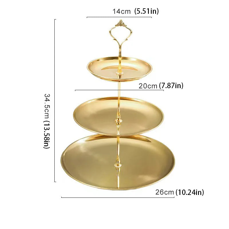 Wedding Gold 3-Tier Cake Stand - Luxury Dessert Display Rack for Bridal Shower Birthday Festival Celebration TAVEN System LLC