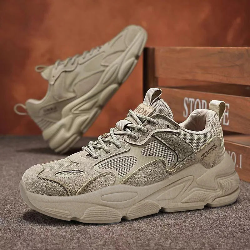 2026 Summer Men's unky Dad Sneakers Breathable Mesh Casual Shoes Thick Sole Streetwear Footwear TAVEN System LLC
