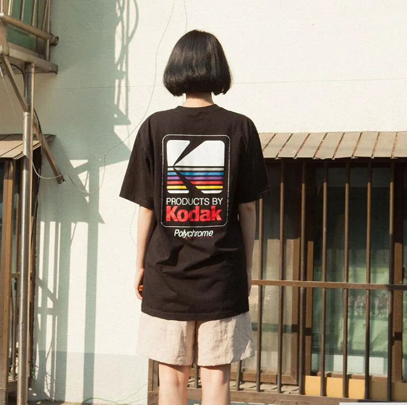 Kodak Polychrome Rainbow Back Print Unisex Cotton T Shirt Vintage Retro Short Sleeve Tee Y2K  Casual Streetwear Film Graphic Top TAVEN System LLC
