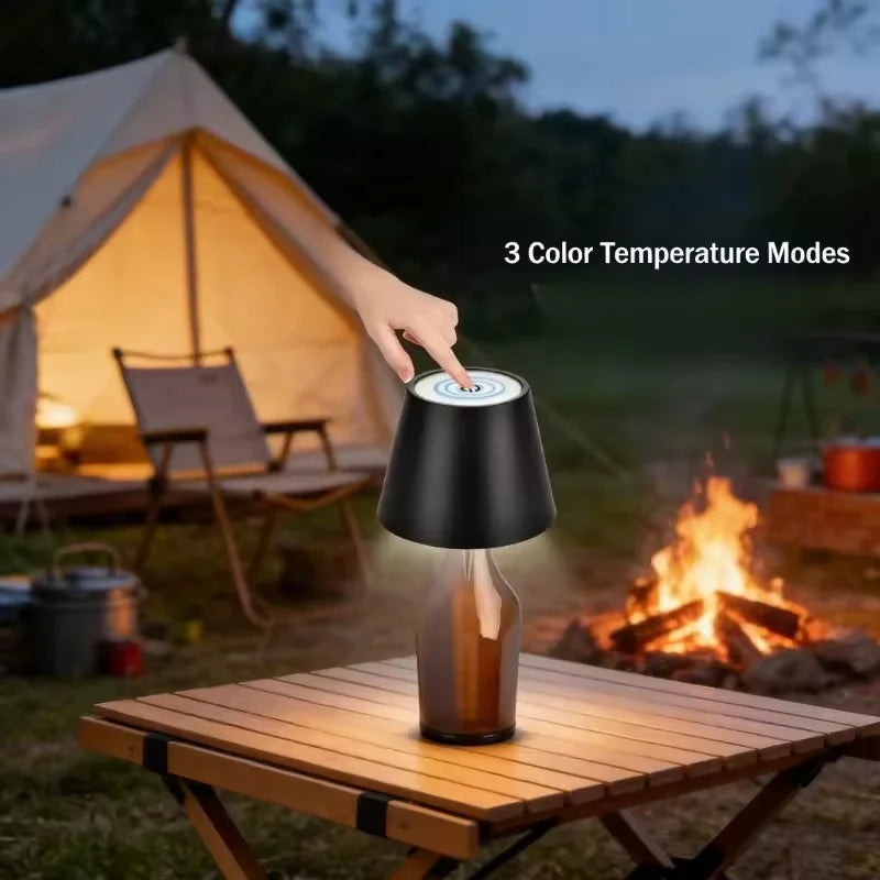 Wireless LED Wine Bottle Light Rechargeable Vases Table Lamp Touch Switch Night Light for Cafe Bar Club Restaurant Decor TAVEN System LLC