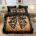 3pcs Leopard Print Butterfly Print Coreless Duvet Cover Set, Multi Size Bedding Decoration, Machine Washable TAVEN System LLC