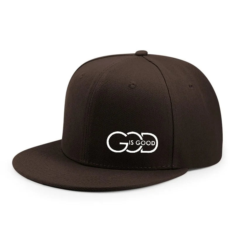 God Is Good Snapback Cap Black Flat Brim Adjustable Baseball Hat