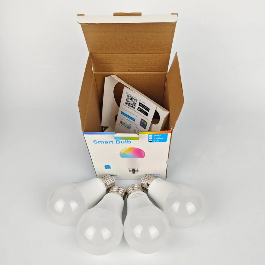 4pcs, RGBCW Smart Light Bulbs, Color Changing Dimmable Bulbs with Music Sync & App Control, Smart Home Lights for Bedroom. TAVEN System LLC
