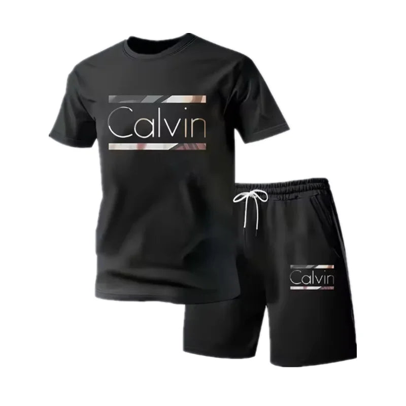 Men 3D Letter Print T-Shirt Shorts Set Summer Casual Sports Outfit TAVEN System LLC