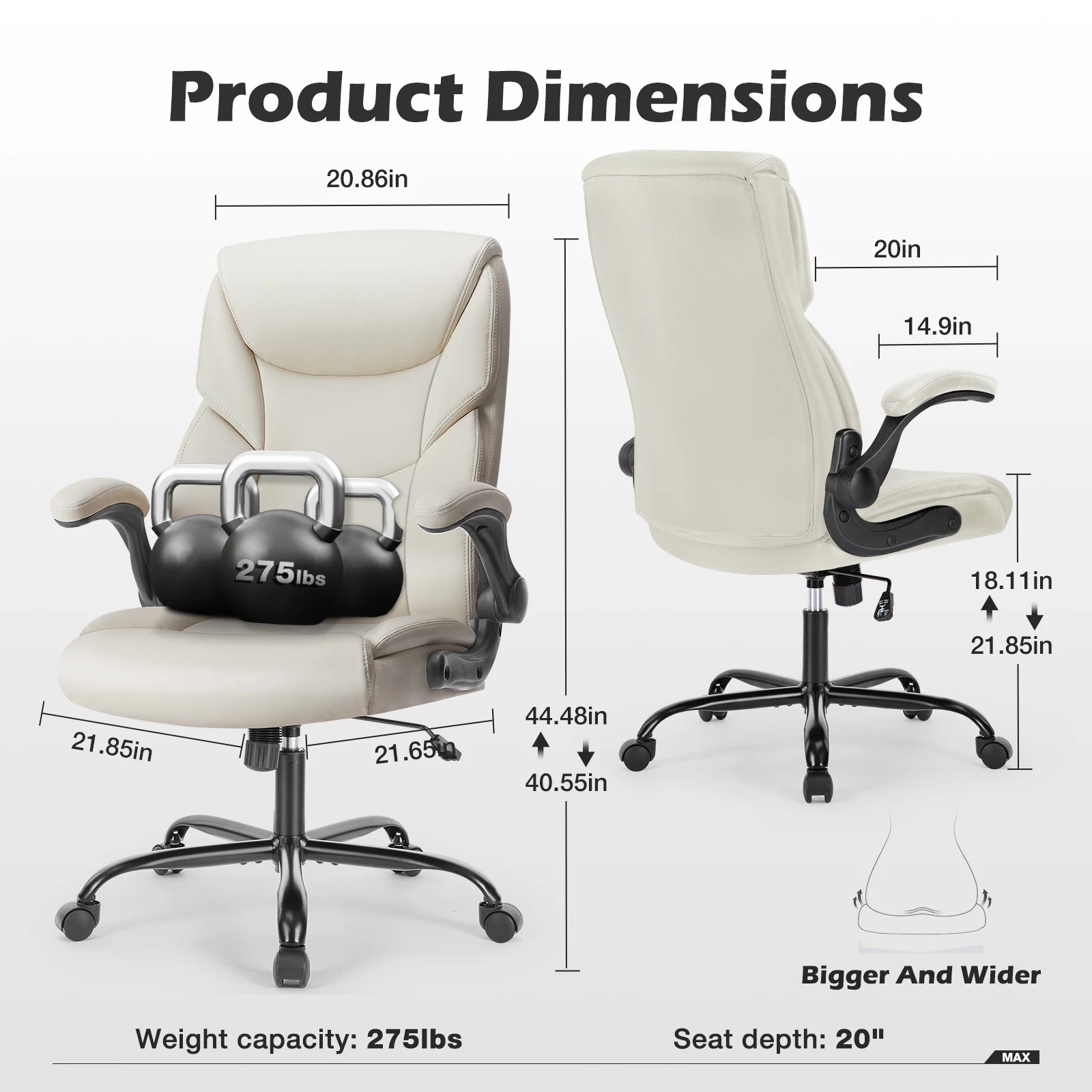 JHK ergonomic PU leather gaming office chair with lumbar support