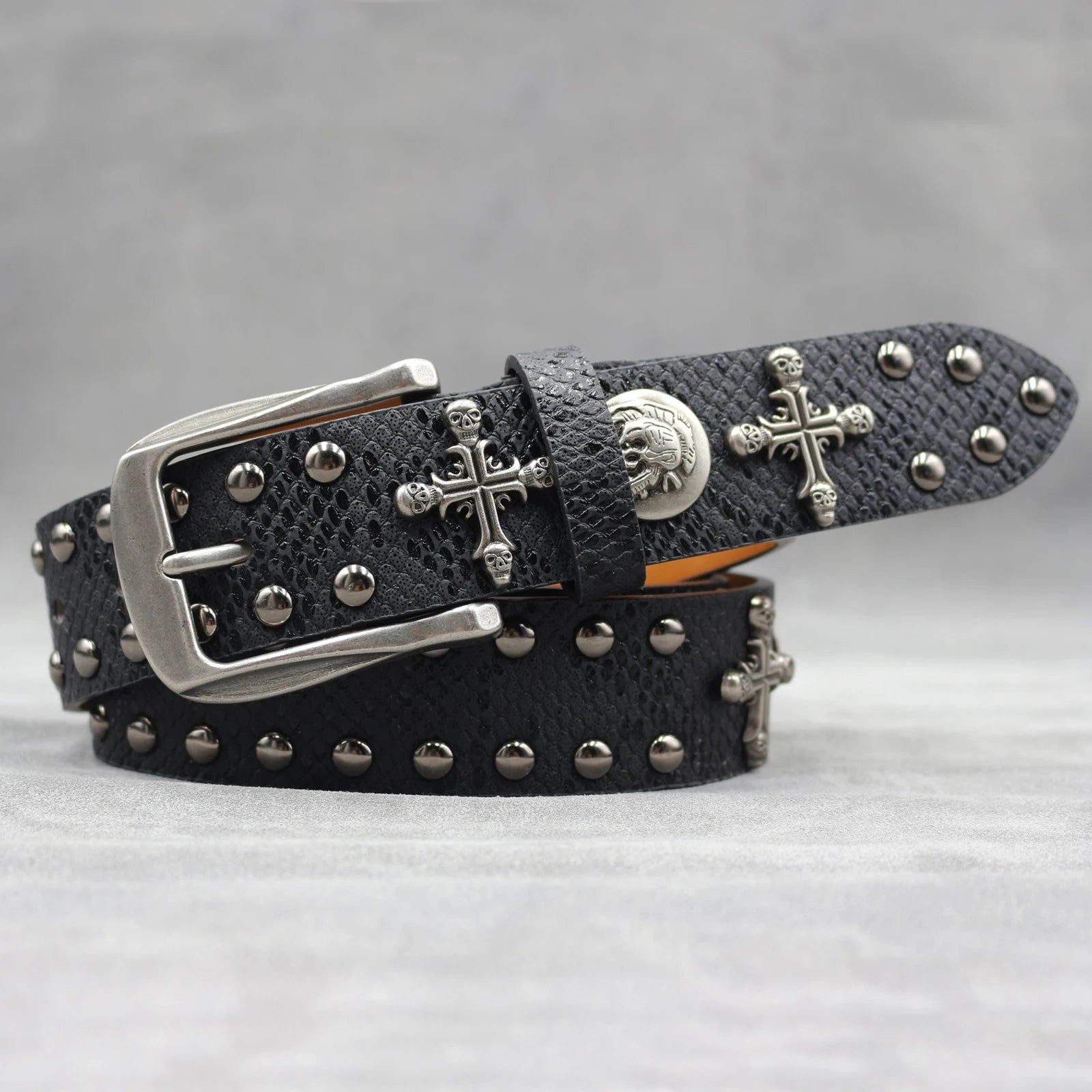 Rivet PU  Leather men's belt Fashion alloy belts Buckle luxury brand jeans belts for men business belt female belt TAVEN System LLC
