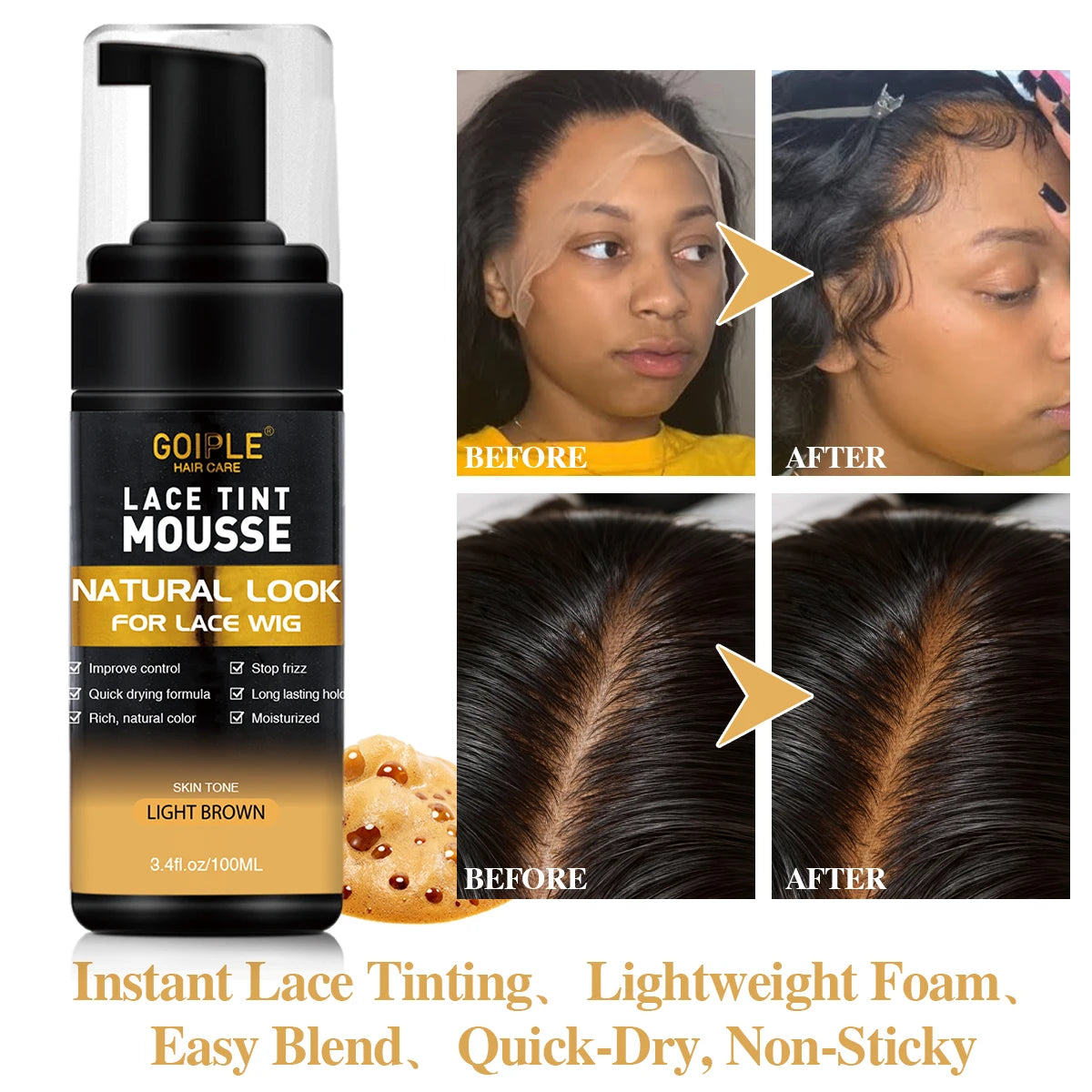Goiple Lace Melting Spray & Tint Mousse Wig Install Kit
