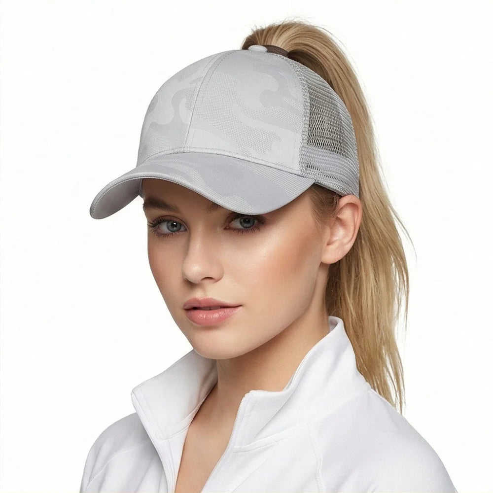 Camouflage Ponytail Baseball Cap Mesh Sun Protection Outdoor Hat TAVEN System LLC
