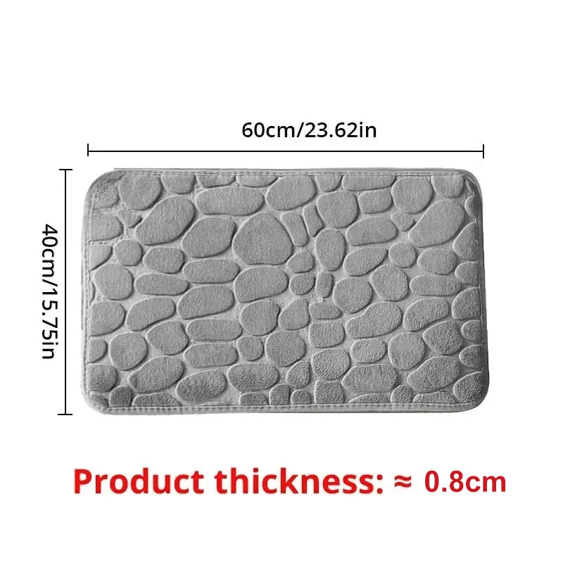 Embossed Microfiber Pebble Floor Mat Anti Slip Bathroom Carpet TAVEN System LLC