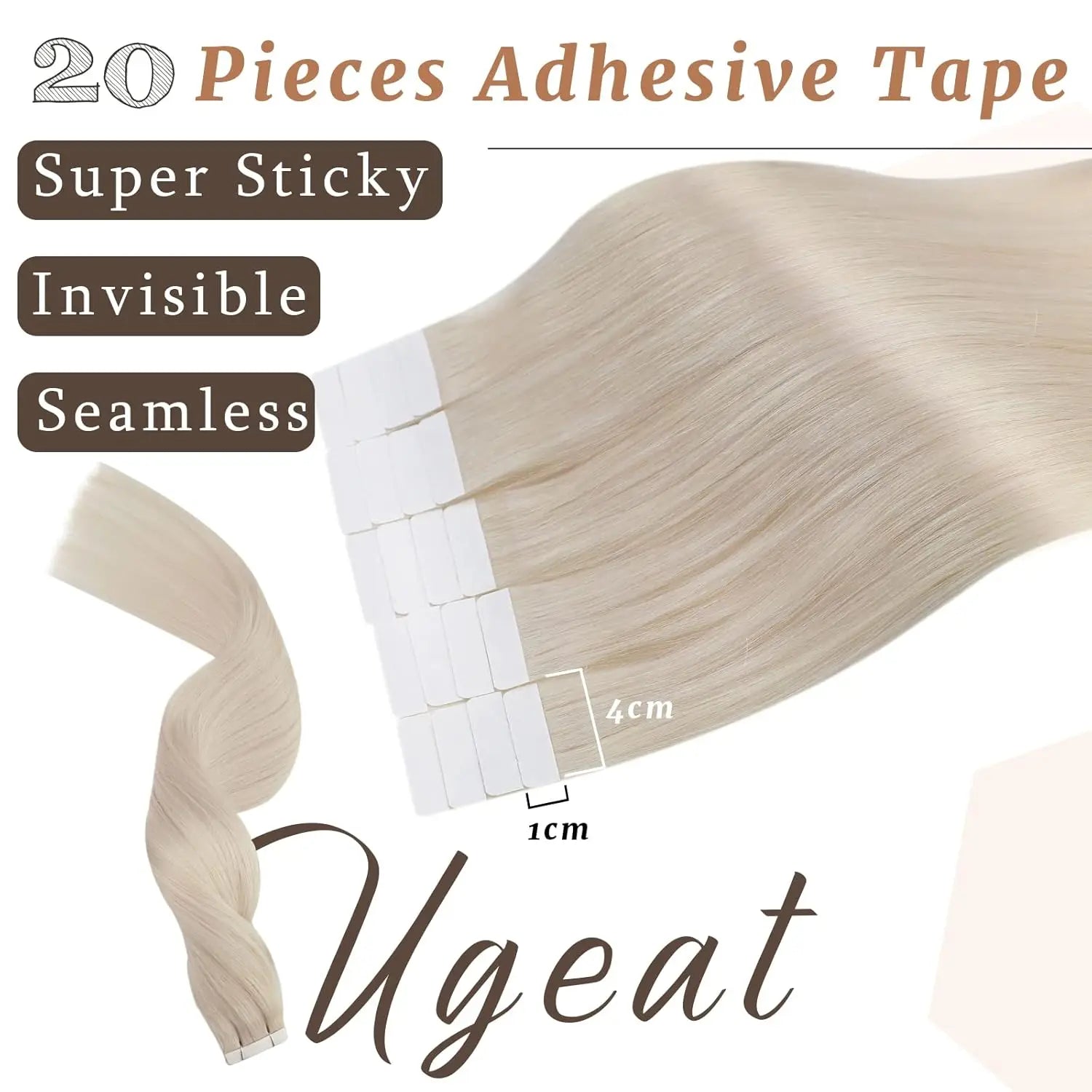 Ugeat Remy Blonde Tape In Human Hair Extensions