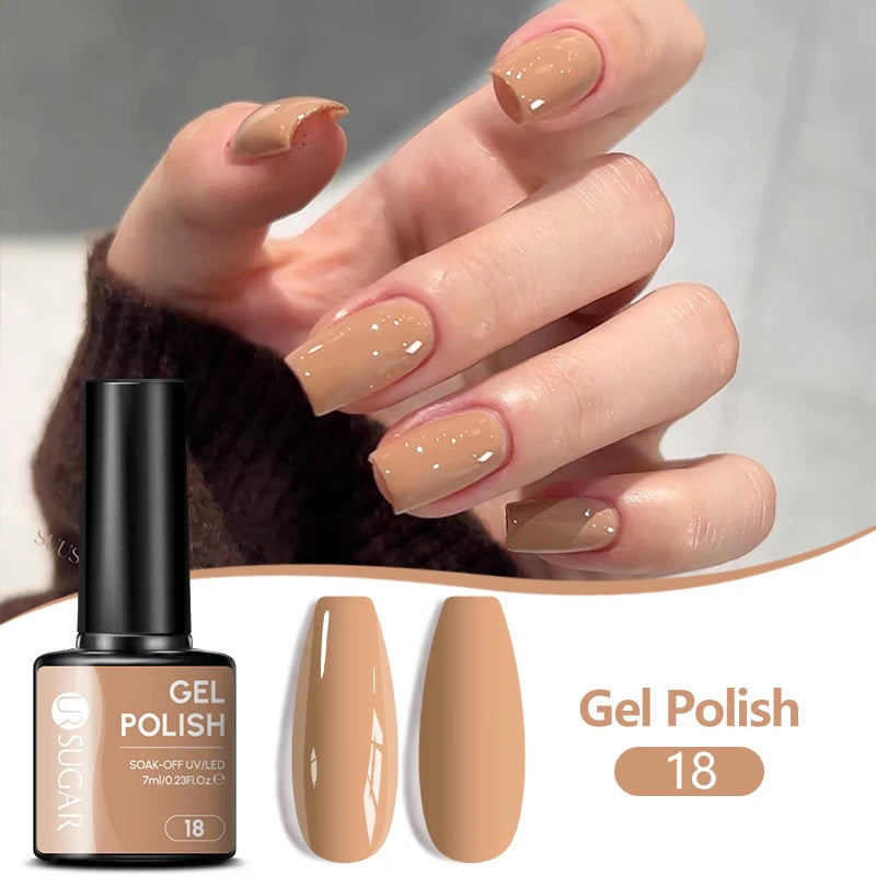 UR SUGAR 7ML Nail Gel Fresh Macaron 107 Colors All For Manicure Semi Permanent Soak Off LED UV Long-Lasting Nail Art Varnish TAVEN System LLC