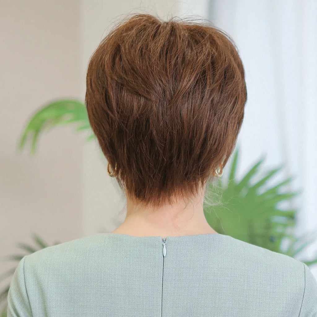 Hair Color: #1 - 100% Remy Human Hair Wigs Brown Short Pixie Cut Lace Front Wig for Women HD Transparent Human Hair Lace Frontal Wigs Taven