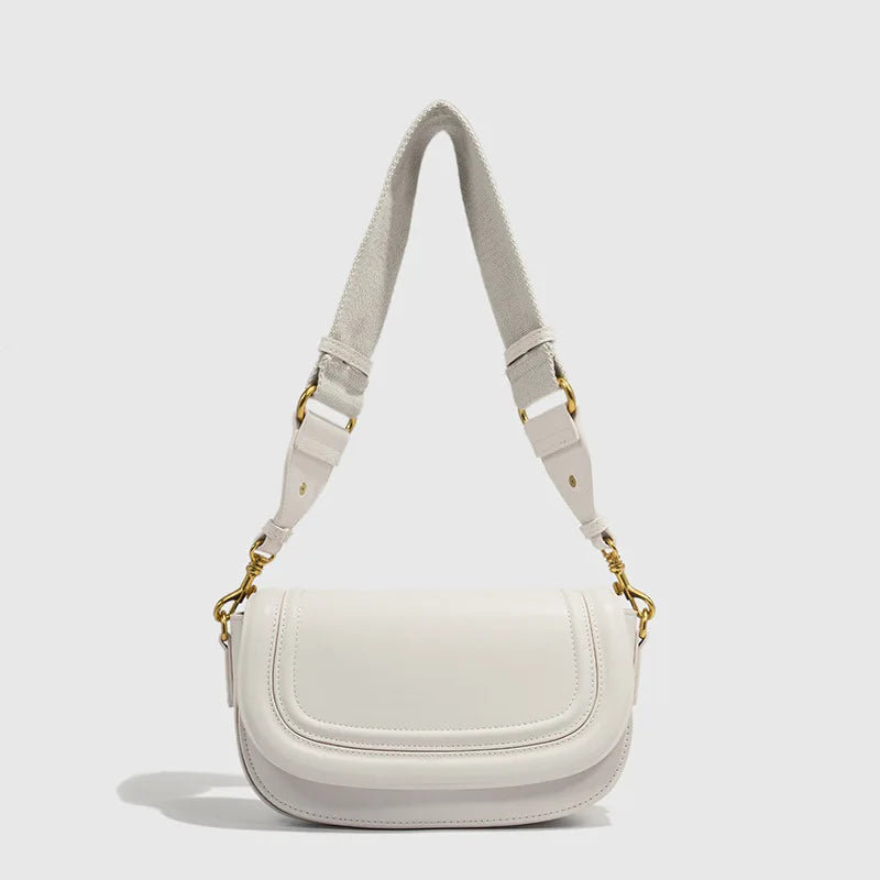 Women Wide Strap PU Shoulder Bag Underarm Baguette Crossbody Bag TAVEN System LLC