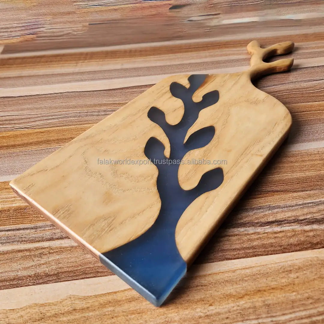 Household Trending Products 2026 New Arrivals Ocean Wave Pattern Acacia Wood Epoxy Resin Cutting Board TAVEN System LLC